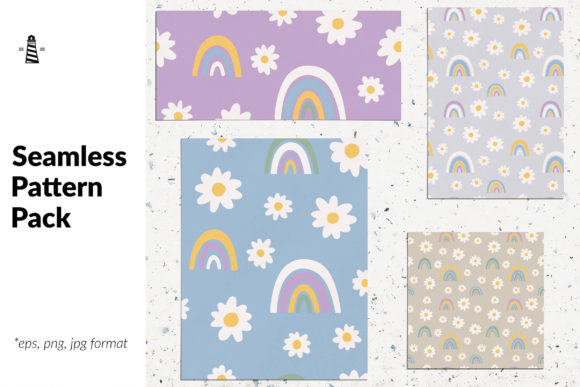 Daisies with Doodle Rainbows and Seamless Patterns: A Creative Exploration