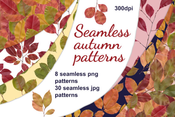 Digital Paper with Autumn Leaves