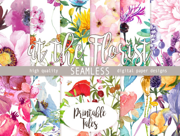 Digital Papers at the Florist Seamless
