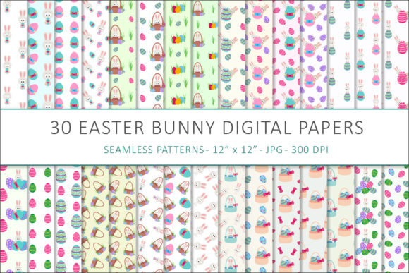 Easter Bunny Digital Papers for Creative Expression