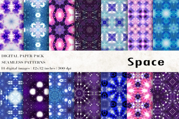 Explore the World of Space Digital Papers: 14 Seamless Patterns for Creative Projects