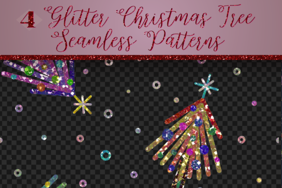 Glitter Christmas Tree PNG Background