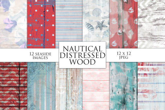 Nautical Distressed Wood Collage Paper: A Stylish Addition to Creative Projects