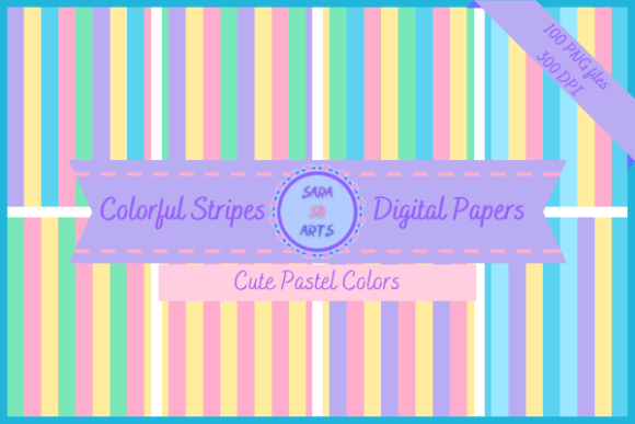 Simple Stripes with Cute Pastel Colors: A Versatile Digital Design Solution