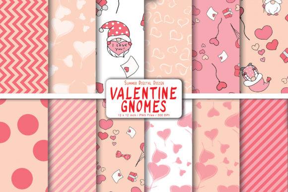 Valentine Gnomes Boho Seamless Pattern: A Versatile Digital Design for Creative Projects