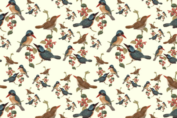 Vintage Birds Leaves Seamless Pattern: A Versatile Design for Creative Projects
