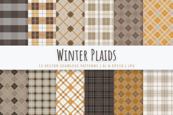 Winter Plaid Vector Pattern Collection